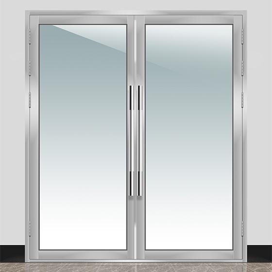 雙開(kāi)60型不(bù)鏽鋼隔熱(rè)玻璃防火(huǒ)門(mén)